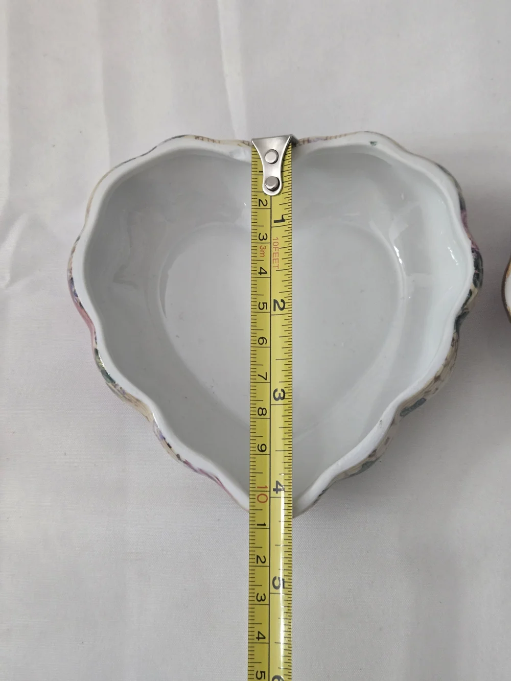 I Godinger Antique Reflections Heart Trinket Box Roses Music Floral Porcelain